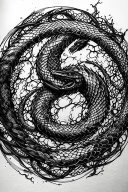 ouroboros made of black ink