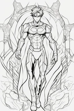 out line art of VISION super HIRO colouring pages with white background ,skech style ,full body. only use outline,mandala style,clean line art,white background,no shadow and clear and well outlined