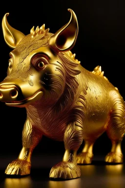 Pumbaa from the lion king in gold