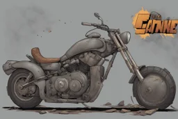 motorcycle, comic book,post-apocalypse, gray background,