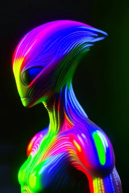 rainbow alien ,3d 4k octane render, smooth, sharp focus, highly detailed, unreal engine 5,