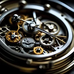 Watch mechanism, close up detail,