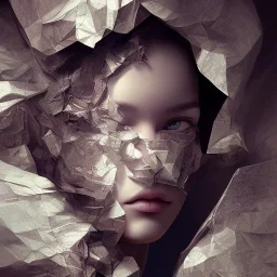 rendered in blender trash bag on his head and crumpled paper as a texture, collage paper and tape, slit - scan photography, high resolution, cinematic, unreal 6, breathtaking detailed