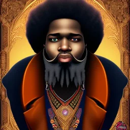 afro vampire with muslim beard