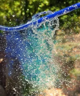 A hose pouring cosmic goo instead of water