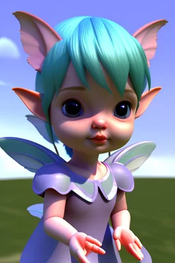 Cute 3d animation baby fairy with elf ears