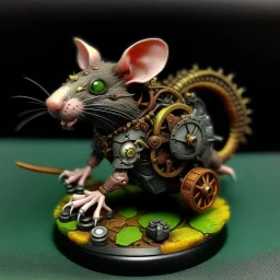 a rat with gears in it's face, skaven