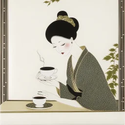 tea brand by Utamaro, text "TEA", stylish, minimal