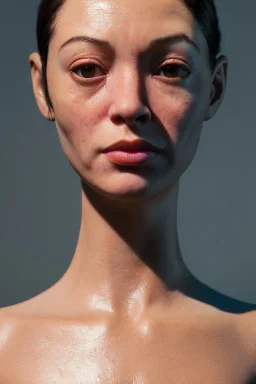 Realistic image, waist up portrait, hybrid made up of a real woman's body and a muppet's head mask ,concept art, smooth, unreal engine 5, god lights, ray tracing, RTX, lumen lighting, ultra detail, volumetric lighting, 3d, finely drawn, high definition, 4k.