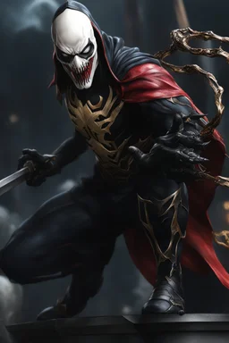 10k hyper realistic detailed Taskmaster fused with carnage symbiote