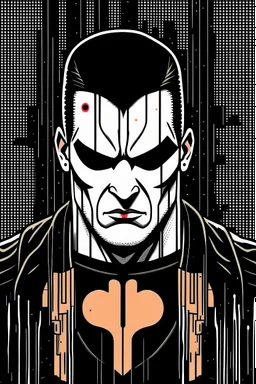 punisher sku;; in the style of Hiroshi Nagai