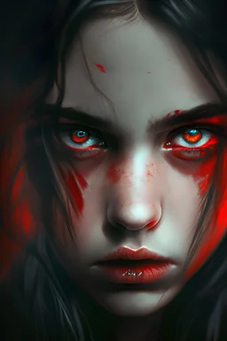 girl with red eyes
