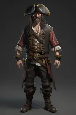 pirate, realistic style, full figure frontal view