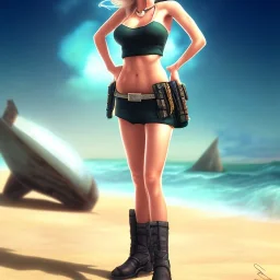 Sonya Blade, on the beach