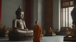 Buddha monk king.Over time, the king realizes that silence is an opportunity to explore the depth of oneself. He stands in front of the mirror of his soul and questions himself about the different identities he might be a part of.4k