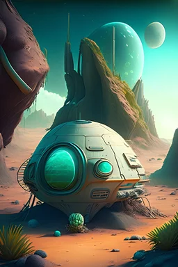 Science outpost on wild alien planet