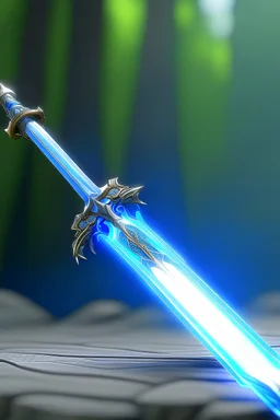 A one handed sword with blu magical energy