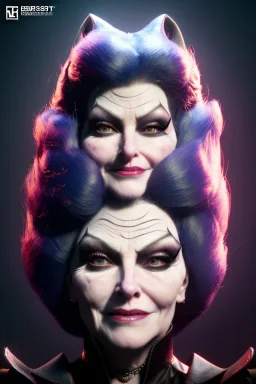 Mae West as evil queen in black leather, leather, busty, cleavage, angry, stern look. character design by cory loftis, fenghua zhong, ryohei hase, ismail inceoglu and ruan jia. unreal engine 5, artistic lighting, highly detailed, photorealistic, fantasy