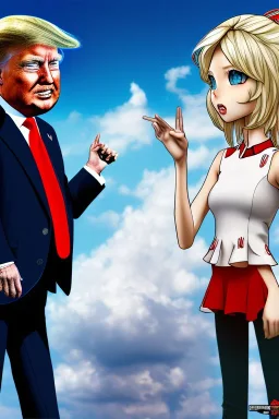 Donald Trump with an anime girl