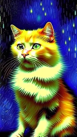 Portrait of a cat by Van Gogh