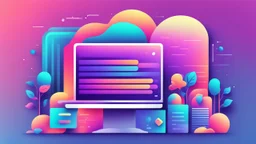 Gradient website hosting illustration