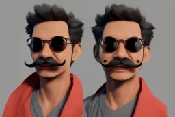 luffy with sunglasses and mustaches