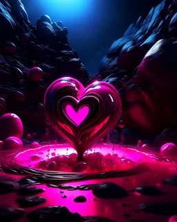 passion, in love, crazy 3d render, glossy textures, pink colors, 4k, photorealistic