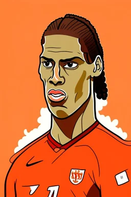 Virgil van Dijk Dutch football player ,cartoon 2d