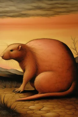 A light rosy orange colored Karoo with moles painted by Leonardo da Vinci