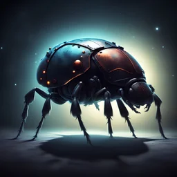 Ironback Beetle in monster light and space art style