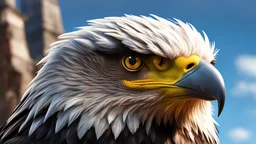 bluesky, daylight, eagle, close up, (masterpiece),((ultra-detailed)), (highly detailed CG illustration),(expressionless), (best quality:1.2), High quality texture, intricate details, detailed texture, High quality shadow, Cinematic Light, Depth of field, light source contrast, perspective,20s, (ulzzang-6500-v1.1:0.5), <lora:epi_noiseoffset2:1>, <lora:add_detail:0.8>,