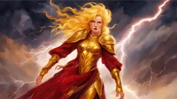 Text for a song about lightning space and beautiful golden, red women, text for a song