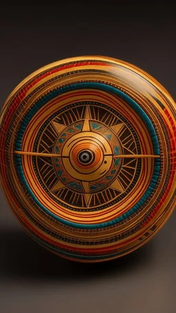 A tan yo-yo designed in Australian aboriginal art painted by Albrecht Durer