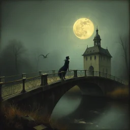THE GHOST IS STILL DANCING AT NIGHT ON THE OLD COUNTRY BRIDGE. . Leonor Fini. Fiona Staples