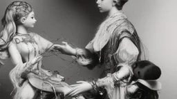 في الصورة، تظهر يد بشرية تمسك بخيوط دمية. اليد بيضاء ناصعة، بينما الخيوط سوداء داكنة. تمسك اليد الخيوط بإحكام، مما يوحي بسيطرة اليد على الدمية. تقف الدمية في الخلفية، وهي غير مرئية تمامًا. لا يمكن رؤية سوى الخيوط السوداء التي تمتد من اليد إلى الدمية. هذا يخلق إحساسًا بالغموض والتشويق. الصورة مأخوذة من زاوية عالية، مما يخلق تأثيرًا مهيمنًا لليد. هذا يوحي بأن اليد قوية وفعالة. الصورة ذات خلفية مظلمة، مما يخلق جوًا غامضًا ومثيرًا للاهتمام. هذا يعزز الموضوع العام للتلاعب، والذي غالبًا ما يرتبط با