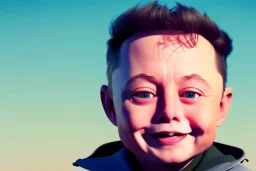 Elon musk as a Happy toddler