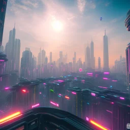 cyberpunk scene, 3d render, great detail, ninja, standing on top of building, viewing the city