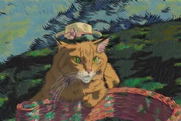 Portrait of a cat by Van Gogh