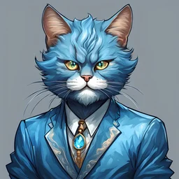 fuggy cat man in blue topaz art style