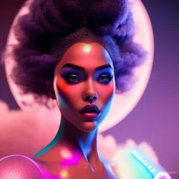 cosmic woman,highly detailed, hyper-detailed, beautifully color-coded, insane details, Ultra realistic mad max scene. clown man, color smoke fog, waist up view, Wes Anderson style, happy, highly detailed, concept art, unreal engine 5, god rays, ray tracing, RTX, lumen lighting, ultra detail, volumetric lighting, 3d, finely drawn, high definition, high resolution.