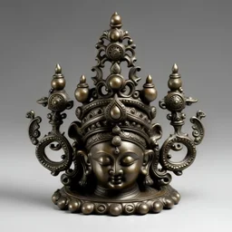 decorated crown of solid bronze wrought with image of hindu go