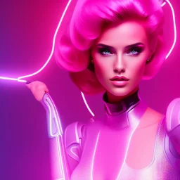 cyberpink, head, woman, portrai, tron