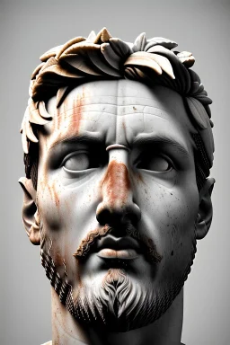 Ultra Realistic image, Roman sculpture, white marble material, Lionel Messi, gold Laurel leaves wreath, renaissance ornaments, chisel style, waist up portrait, epic, celestial, cinematic lighting, God light, god rays, 4k resolution, smooth details, ornate details, soft lighting, unreal engine 5, marble background.