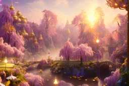 gold and light delicate violet fuchsia crystal galactique landscape, full of details, smooth, bright sunshine，soft light atmosphere, light effect，vaporwave colorful, concept art, smooth, extremely sharp detail, finely tuned detail, ultra high definition, 8 k, unreal engine 5, ultra sharp focus