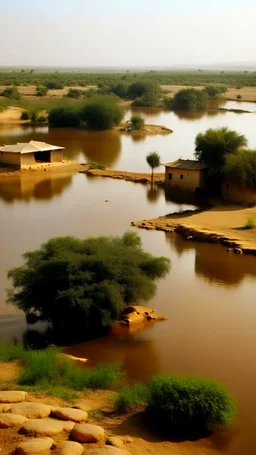 Sudan buildings, river farming