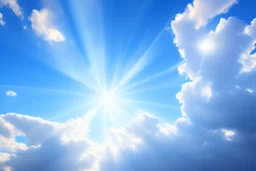 lightblue sky with little bright diamond and soft lihgt beam