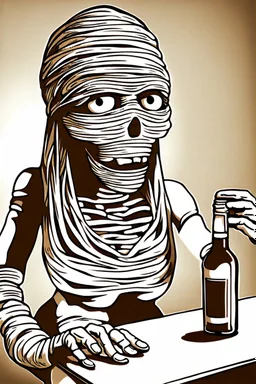 Mummy struggles with reality and has turned to a life of booze.