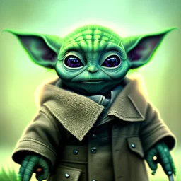 super cute portrait of a baby yoda, star wars, intricate, headshot, highly detailed, digital painting, artstation, concept art, sharp focus, cinematic lighting, illustration,