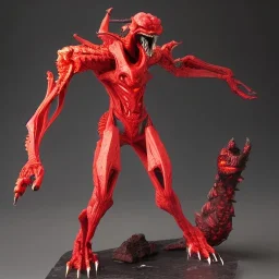 hybrid of Mass Production Evangelion and Godzilla and xenomorph