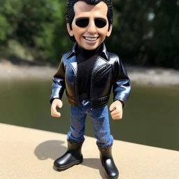 figure smile Fonzie arthur fonzarelli young greaser jacket winkler toy doll face boots (plastic black hair) full body in package two thumbs-up 2022